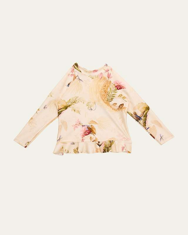 Girl's Rhiannon Frill Rashguard, Size 1-12